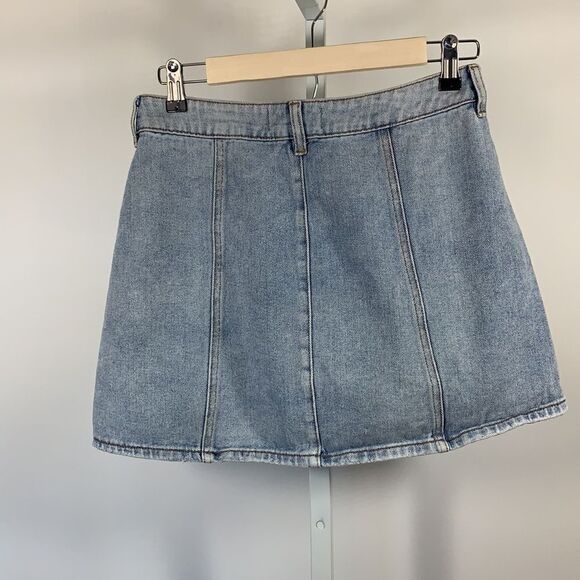 PACSUN Women’s Button Down Denim Mini Jean Skirt Blue Size 27 - Picture 3 of 11